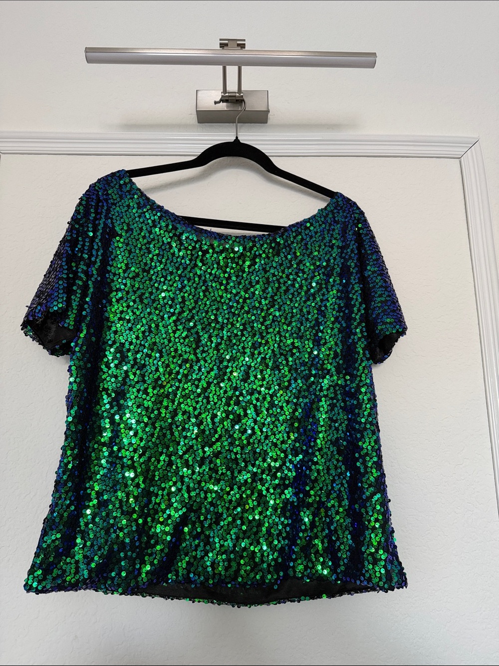 Green Iridescent Sequin Women’s Top